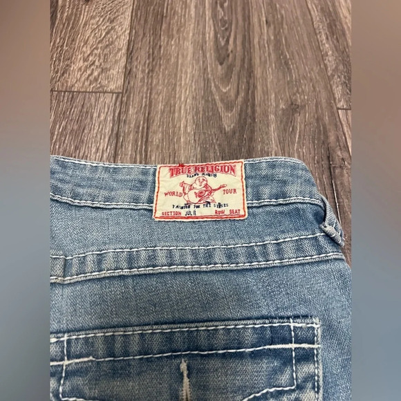 True Religion Shorts Women 28 Blue Denim Julie Bermuda Knee Length USA - Picture 6 of 7
